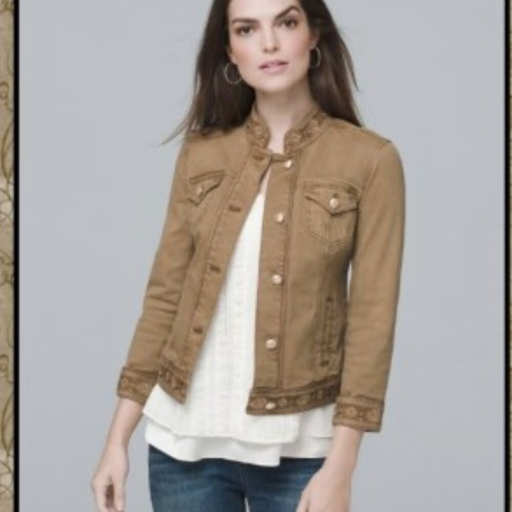 WHBM Embroidered Jacket, Size 8, Like New